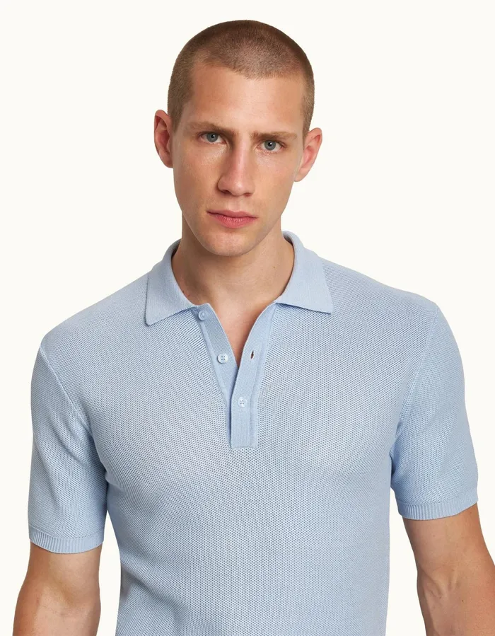 Men Orlebar Brown Polo Shirts Maranon Powdered Sky
