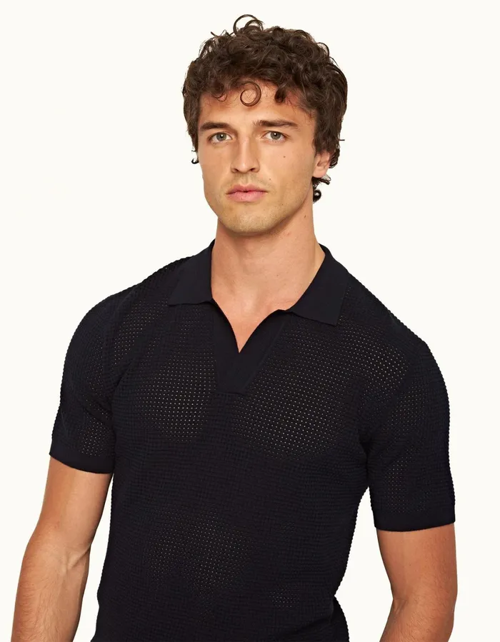 Men Orlebar Brown Polo Shirts Roddy Night Iris