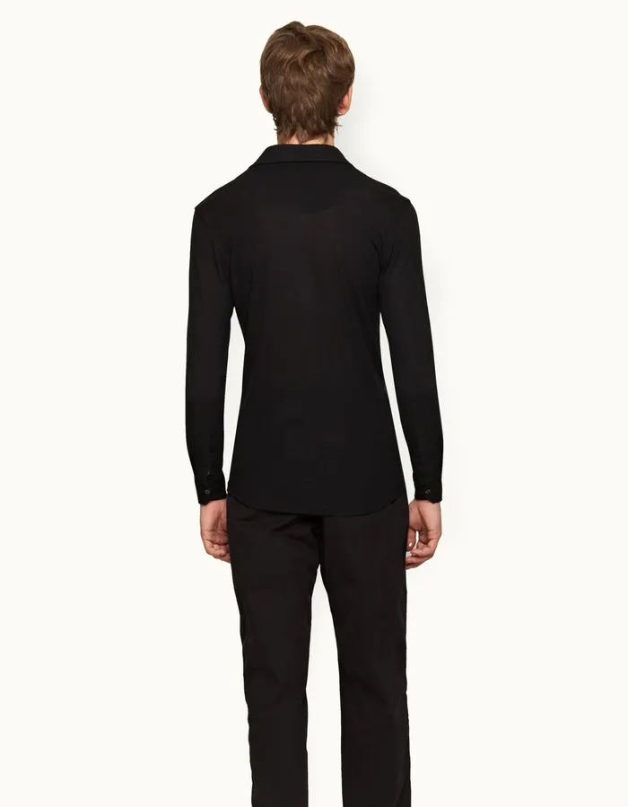 Men Orlebar Brown Polo Shirts Sebastian Cashmere Black