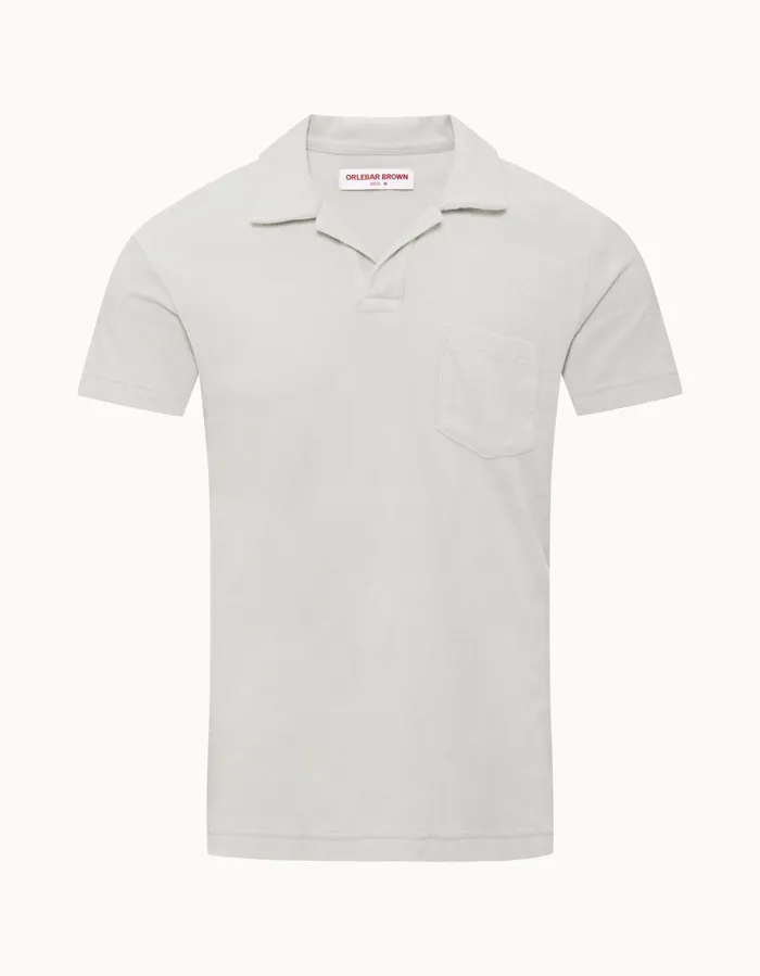 Men Orlebar Brown Polo Shirts Terry Towelling Cinder