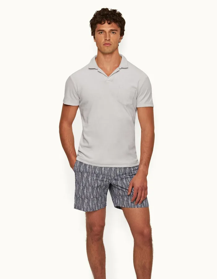 Men Orlebar Brown Polo Shirts Terry Towelling Cinder