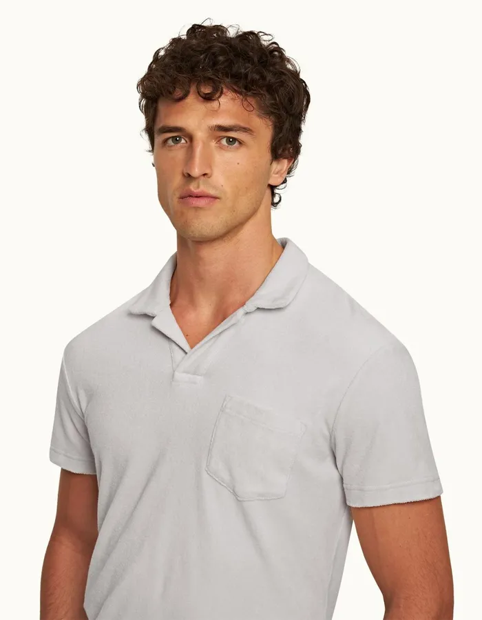 Men Orlebar Brown Polo Shirts Terry Towelling Cinder