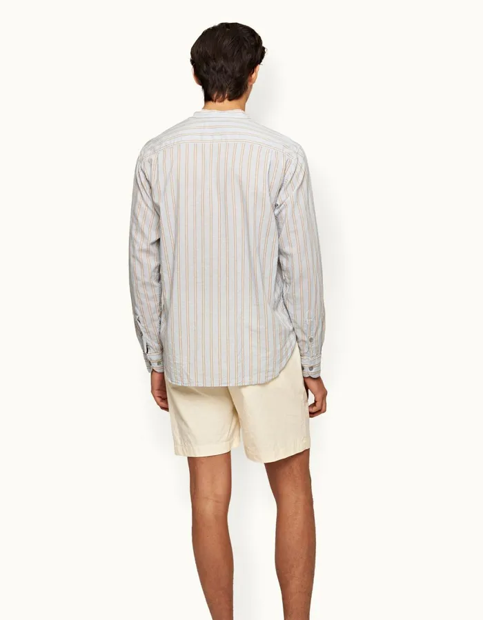Men Orlebar Brown Shirts Dekker Stripe Island Skywhite