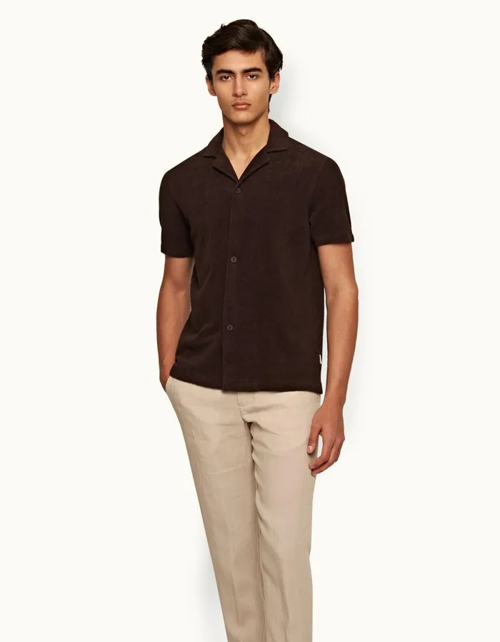 Men Orlebar Brown Shirts Howell Truffle