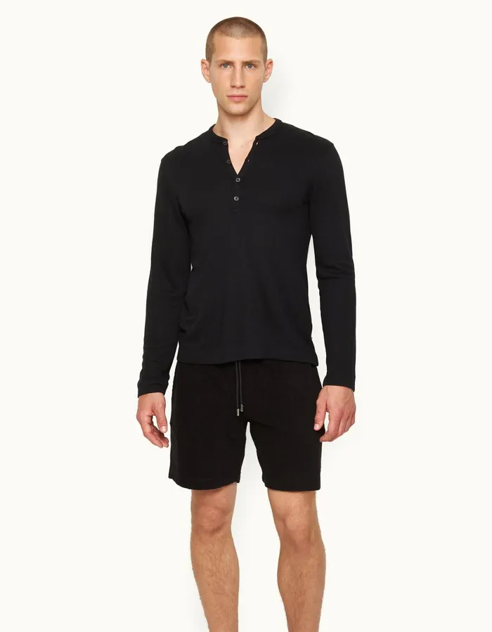 Men Orlebar Brown TShirts Harrison Cashmere Black