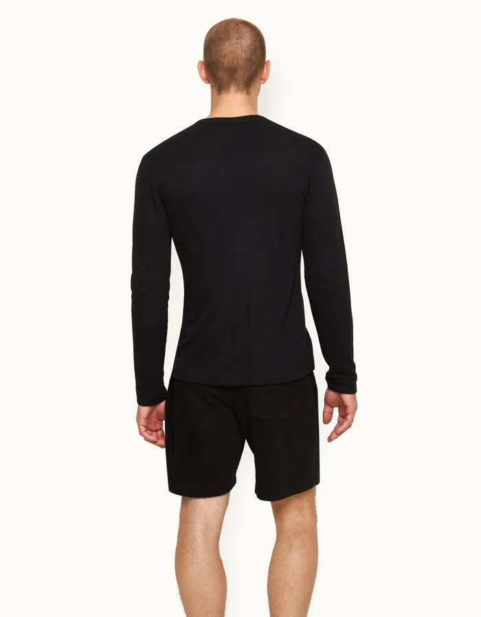 Men Orlebar Brown TShirts Harrison Cashmere Black