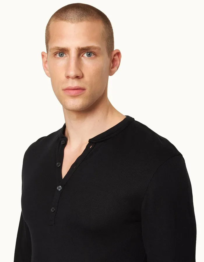 Men Orlebar Brown TShirts Harrison Cashmere Black