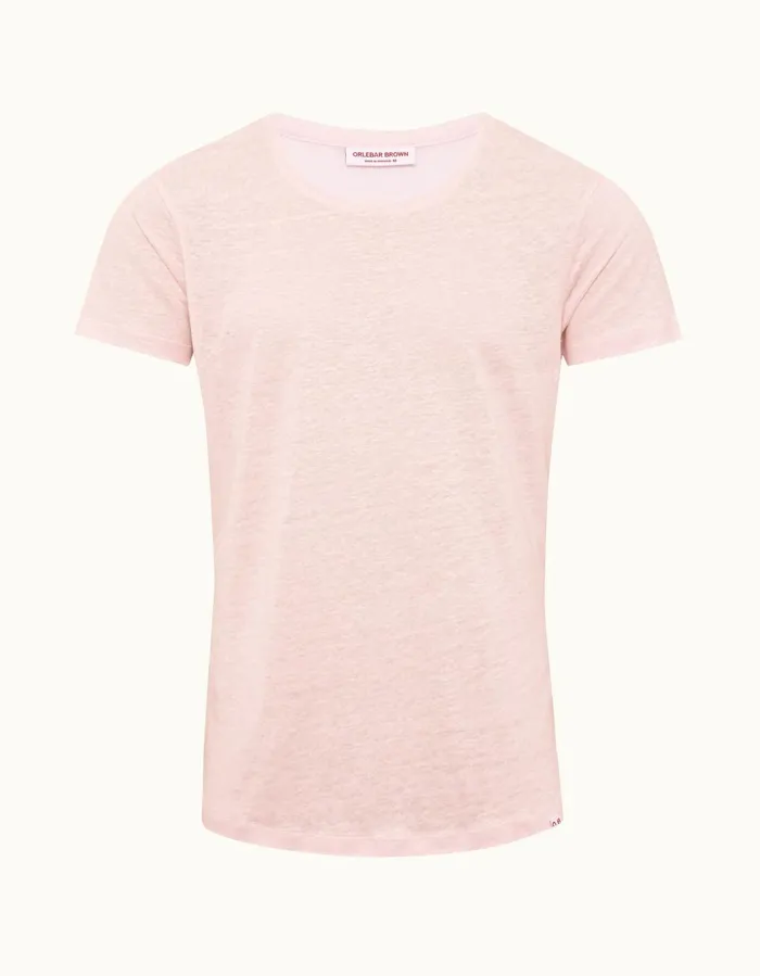 Men Orlebar Brown TShirts ObT Linen Rose