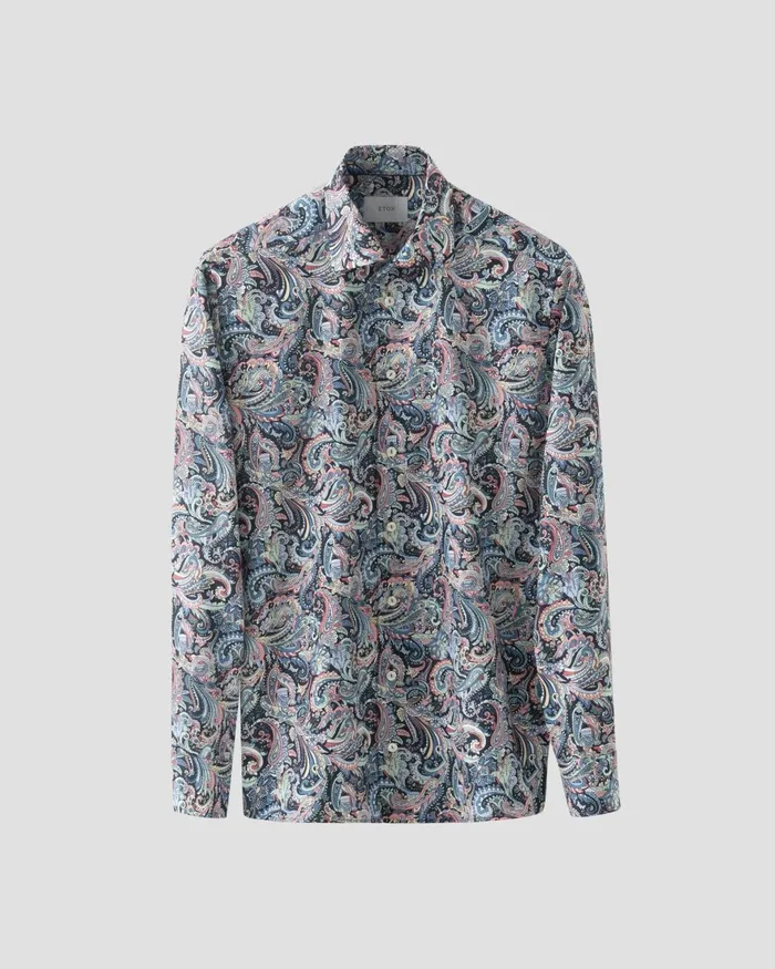 Men Paisley Signature Twill Shirt Colored Eton Dress Shirts Men Paisley Signature Twill Shirt Colored Eton Dress Shirts