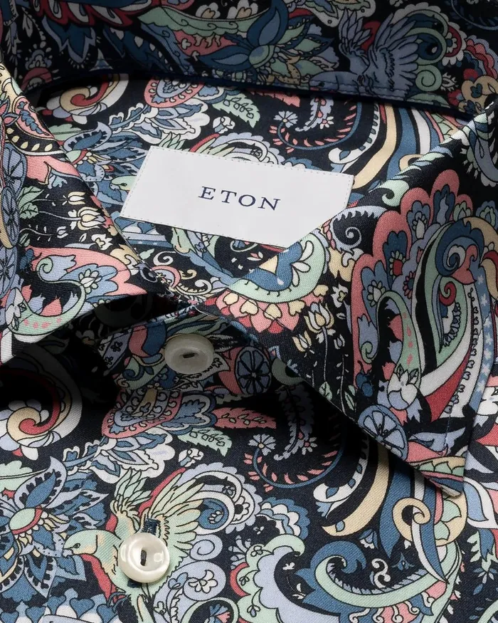 Men Paisley Signature Twill Shirt Colored Eton Dress Shirts Men Paisley Signature Twill Shirt Colored Eton Dress Shirts