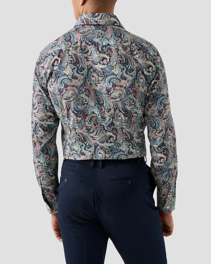 Men Paisley Signature Twill Shirt Colored Eton Dress Shirts Men Paisley Signature Twill Shirt Colored Eton Dress Shirts