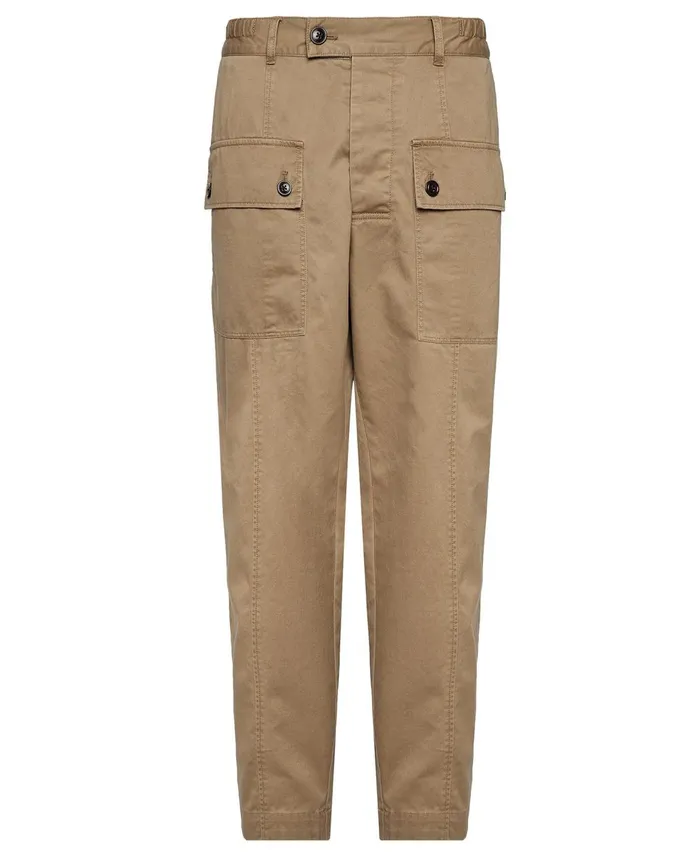 Men Pants Barbour X Maison Kitsun Cargo Trousers Uniform Green Men Pants Barbour X Maison Kitsun Cargo Trousers Uniform Green