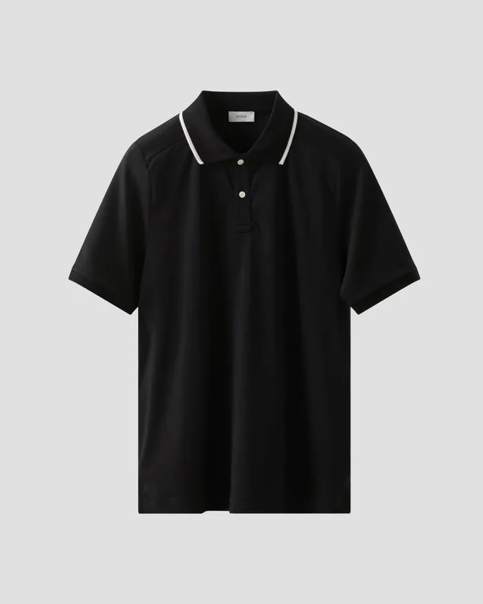 Men Polo Shirt Black Eton Polo Shirts