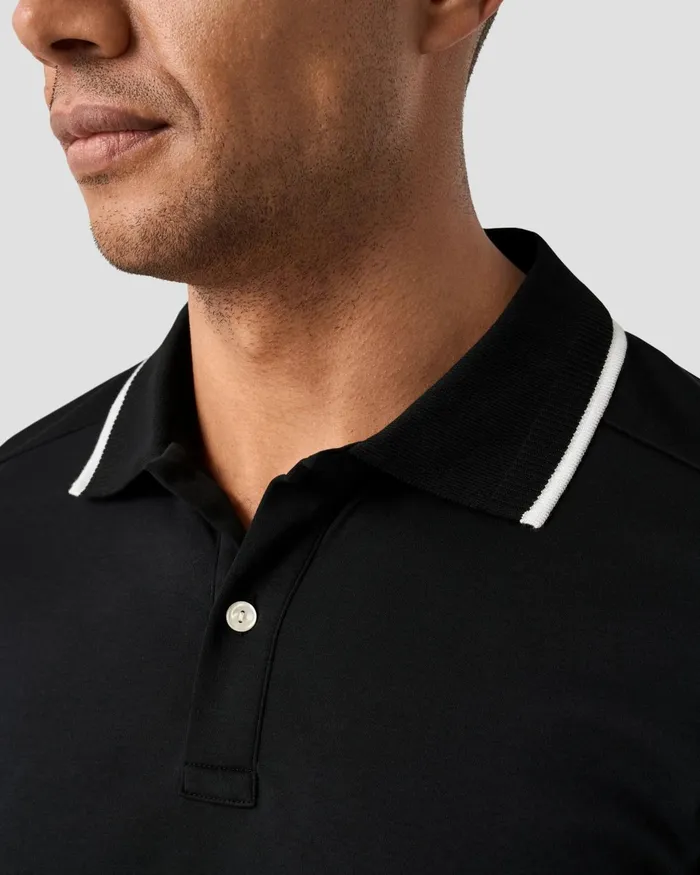 Men Polo Shirt Black Eton Polo Shirts