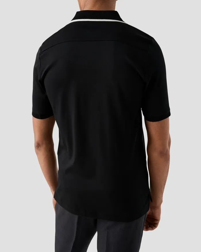 Men Polo Shirt Black Eton Polo Shirts