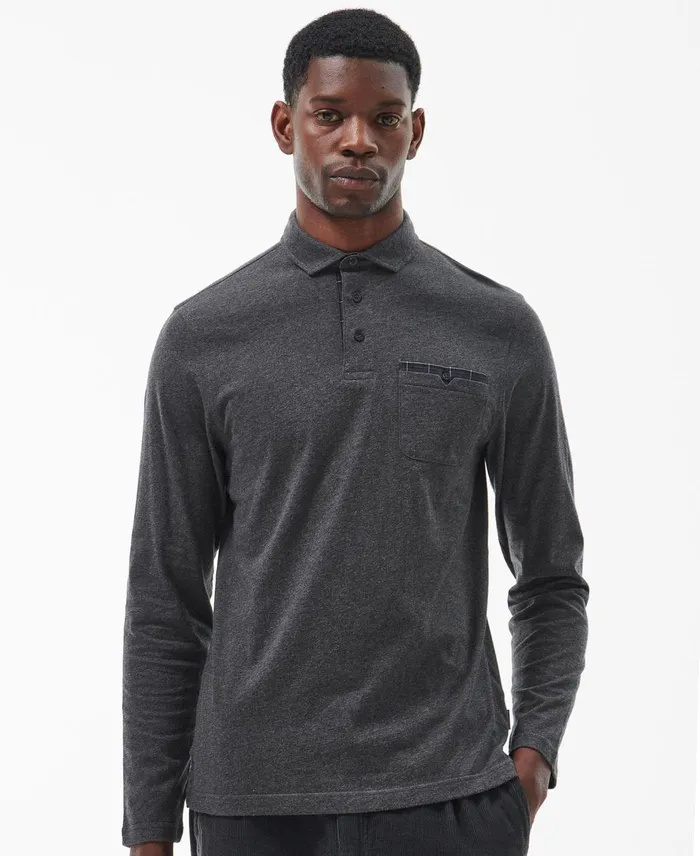 Men Polo Shirts Barbour Corpatch Polo Shirt Charcoal