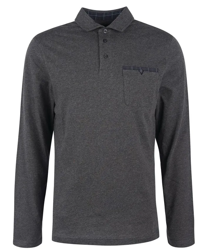 Men Polo Shirts Barbour Corpatch Polo Shirt Charcoal Men Polo Shirts Barbour Corpatch Polo Shirt Charcoal