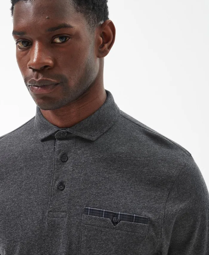 Men Polo Shirts Barbour Corpatch Polo Shirt Charcoal Men Polo Shirts Barbour Corpatch Polo Shirt Charcoal