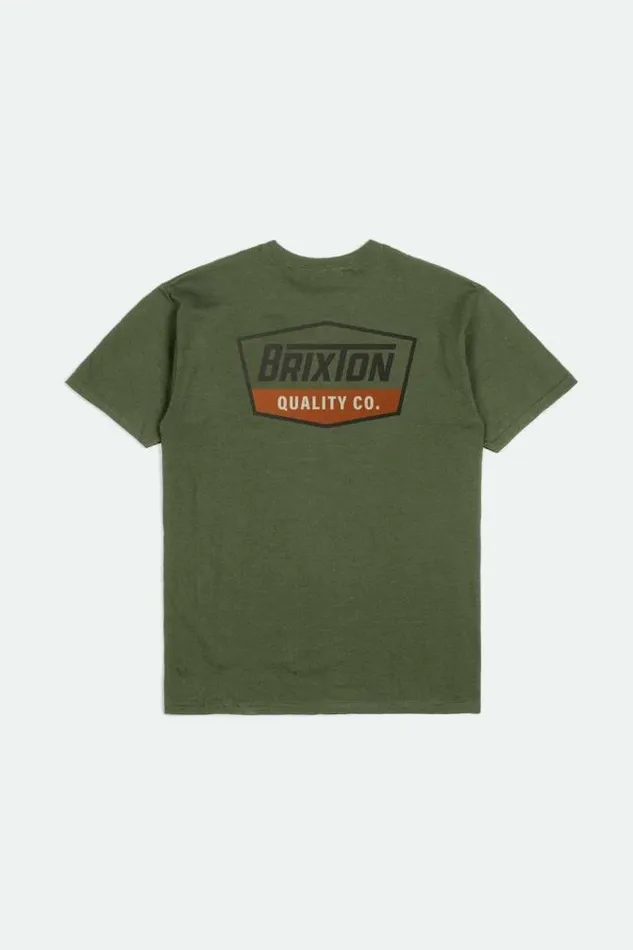 Men Regal SS Standard TShirt Ivy Greenwashed Blackrust Brixton TShirts