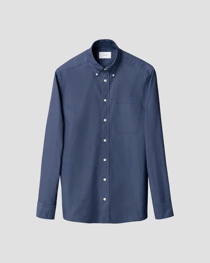 Men Royal Oxford Shirt Blue Eton Casual Shirts