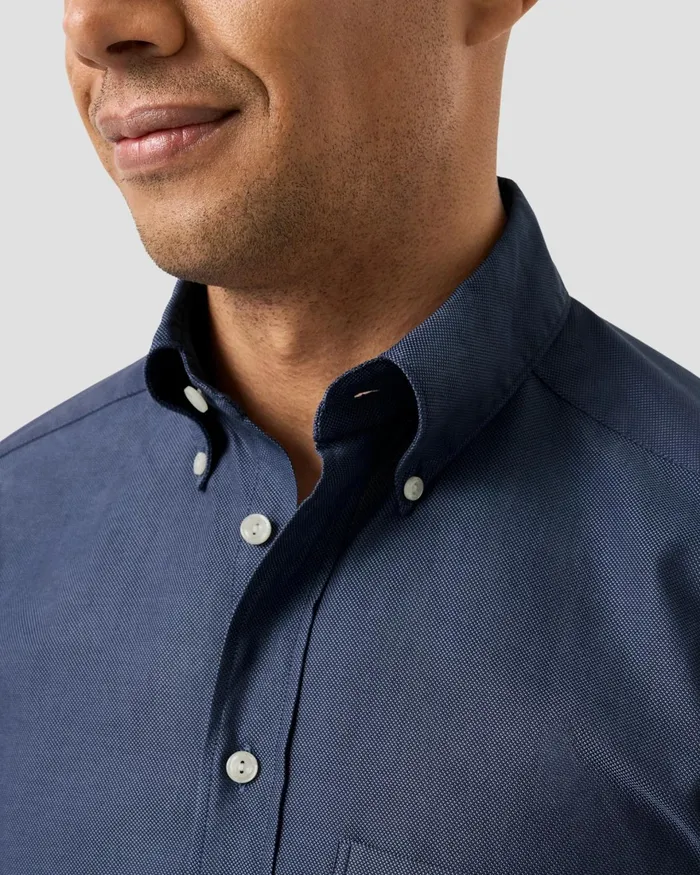 Men Royal Oxford Shirt Blue Eton Casual Shirts