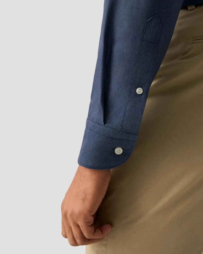 Men Royal Oxford Shirt Blue Eton Casual Shirts
