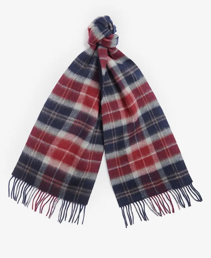 Men Scarves and Handkerchiefs Barbour Galston Tartan Scarf Cranberry Tartan