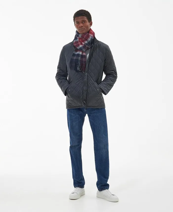 Men Scarves and Handkerchiefs Barbour Galston Tartan Scarf Cranberry Tartan