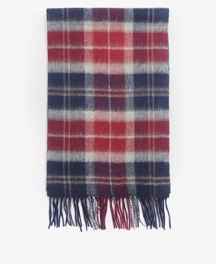 Men Scarves and Handkerchiefs Barbour Galston Tartan Scarf Cranberry Tartan