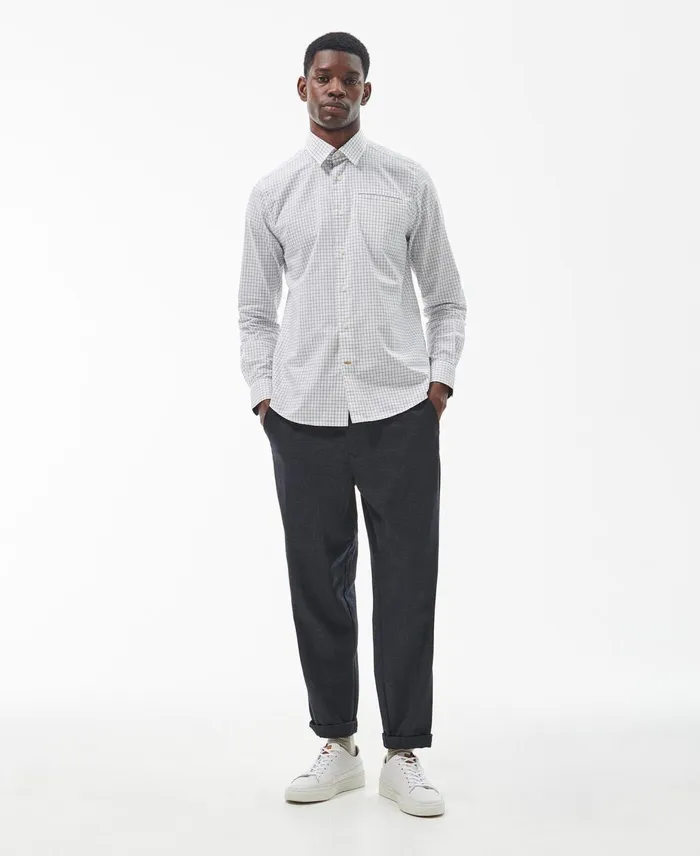 Men Shirts Barbour Bathill Tailored Shirt Classic White Men Shirts Barbour Bathill Tailored Shirt Classic White