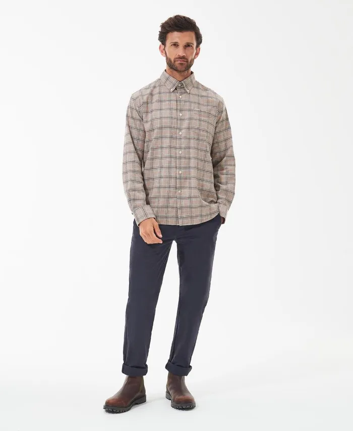 Men Shirts Barbour Bowburn Regular Shirt Stone Marl