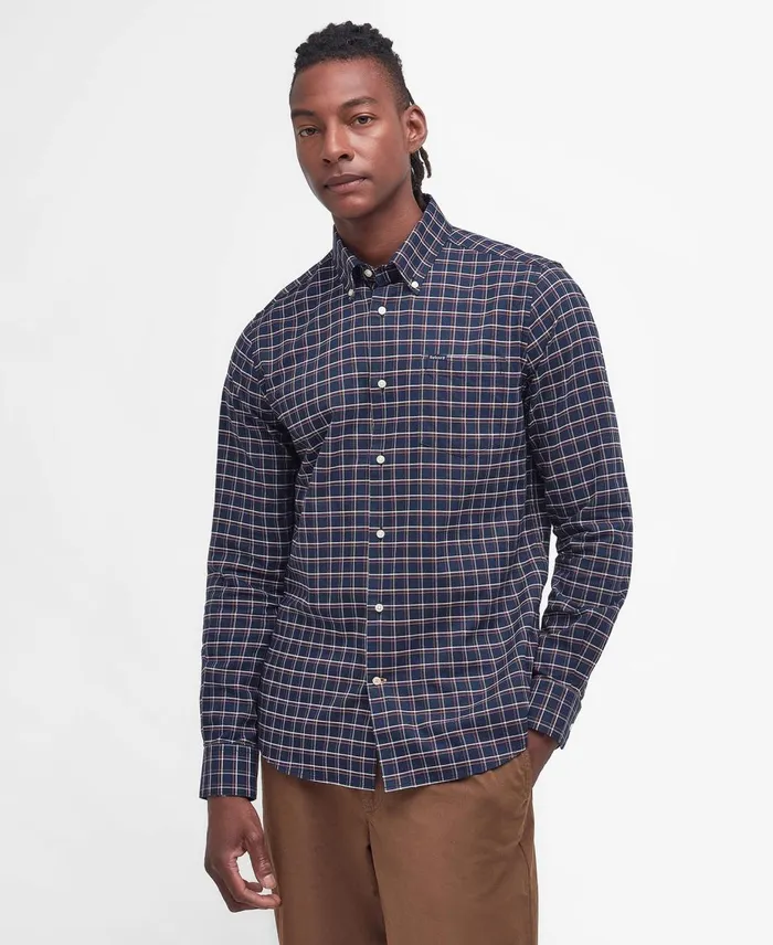Men Shirts Barbour Harthorpe Tailored Shirt Classic Navy
