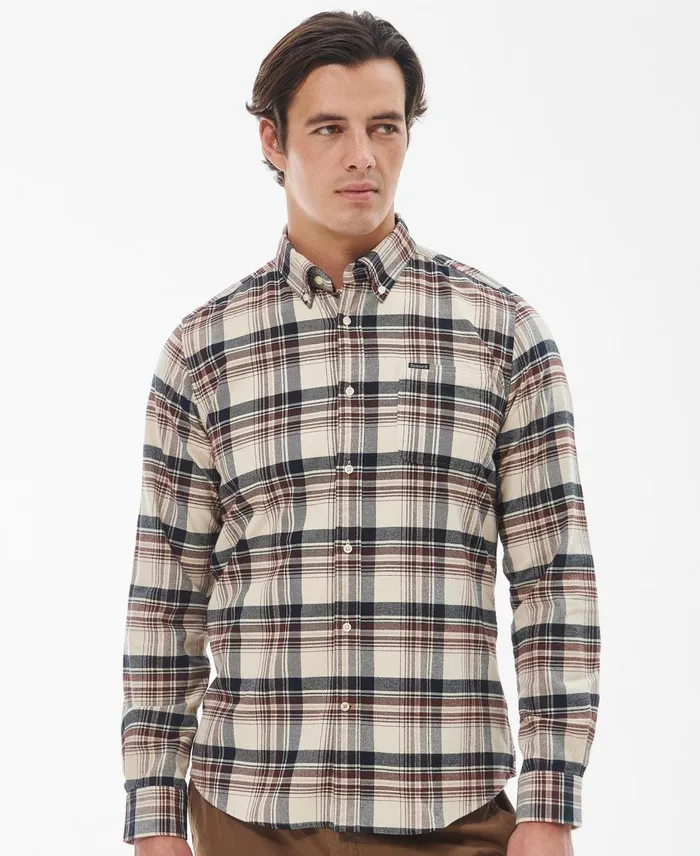 Men Shirts Barbour Shieldton Tailored Shirt Olive