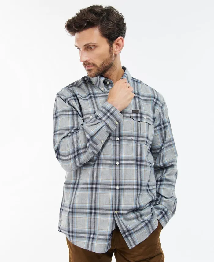 Men Shirts Barbour Singsby Thermo Weave Shirt Navy