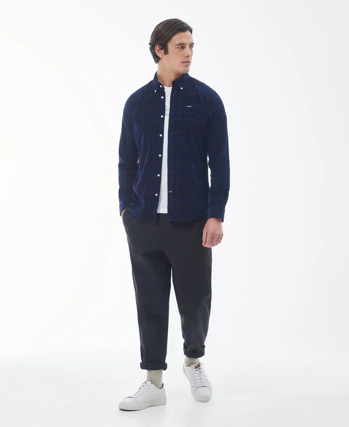 Men Shirts Barbour Southfield Tailored Shirt Grey Marl