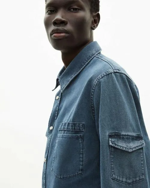 Men Shirts The Kooples LongSleeved Denim Shirt Storm