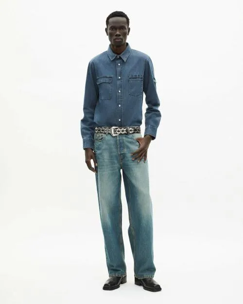 Men Shirts The Kooples LongSleeved Denim Shirt Storm