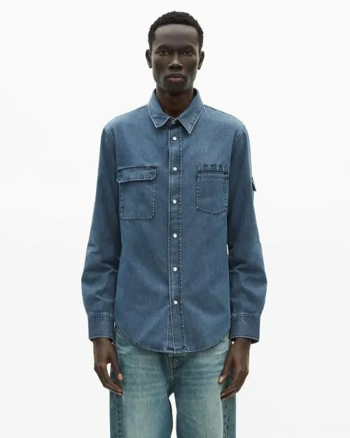 Men Shirts The Kooples LongSleeved Denim Shirt Storm