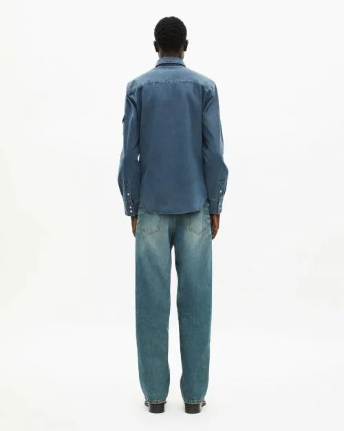 Men Shirts The Kooples LongSleeved Denim Shirt Storm