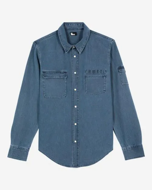 Men Shirts The Kooples LongSleeved Denim Shirt Storm