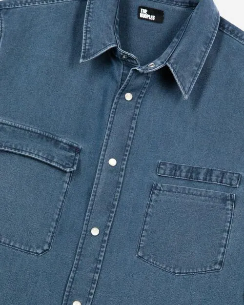 Men Shirts The Kooples LongSleeved Denim Shirt Storm
