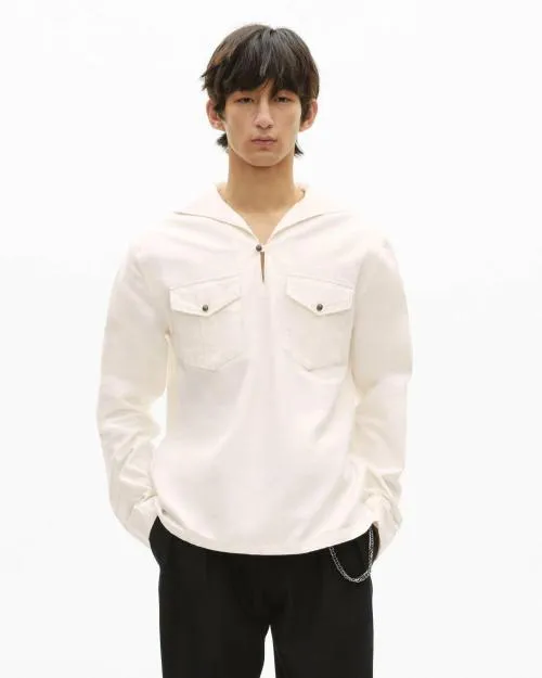 Men Shirts The Kooples LongSleeved White Shirt Ecru