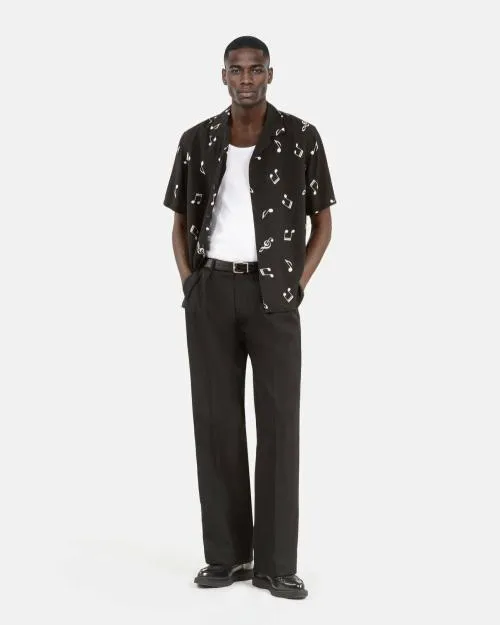 Men Shirts The Kooples ShortSleeved Music Print Shirt Black White