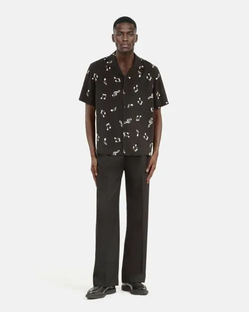 Men Shirts The Kooples ShortSleeved Music Print Shirt Black White