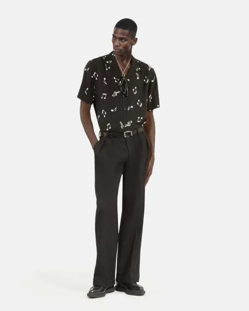Men Shirts The Kooples ShortSleeved Music Print Shirt Black White