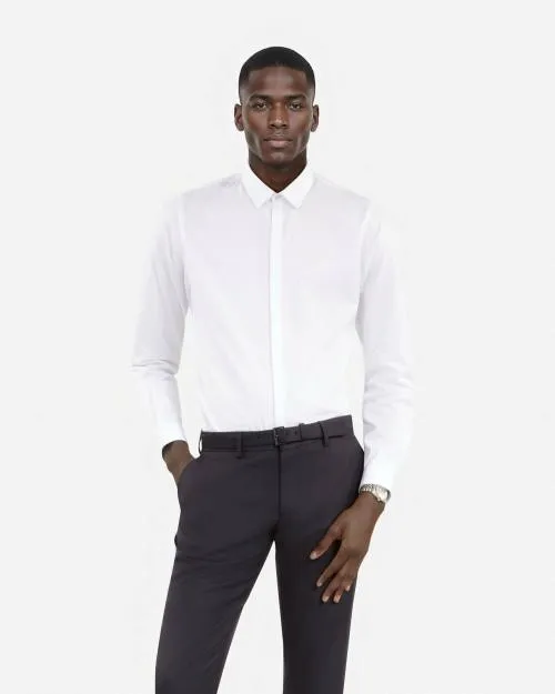 Men Shirts The Kooples White Cotton Shirt With Classic Collar White