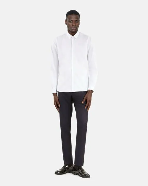Men Shirts The Kooples White Cotton Shirt With Classic Collar White