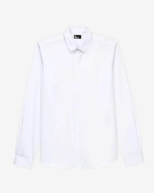 Men Shirts The Kooples White Cotton Shirt With Classic Collar White