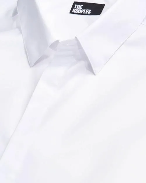 Men Shirts The Kooples White Cotton Shirt With Classic Collar White