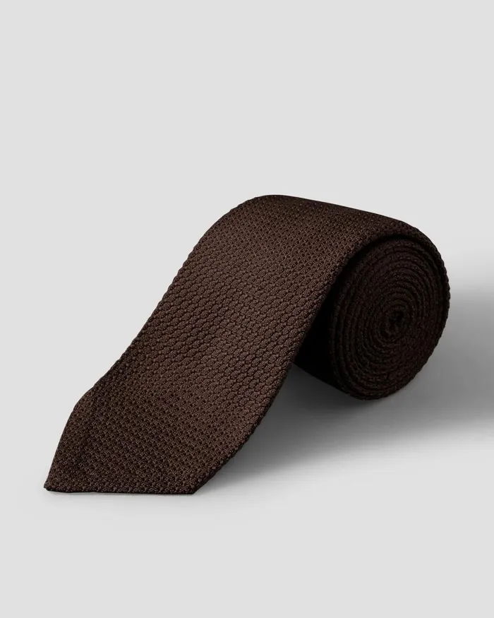 Men Solid Grenadine Tie Brown Eton Ties